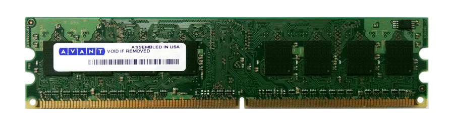 AVF6464U51E3400F3 Avant 512MB PC2-3200 DDR2-400MHz non-ECC Unbuffered CL3 240-Pin DIMM Dual Rank Memory Module