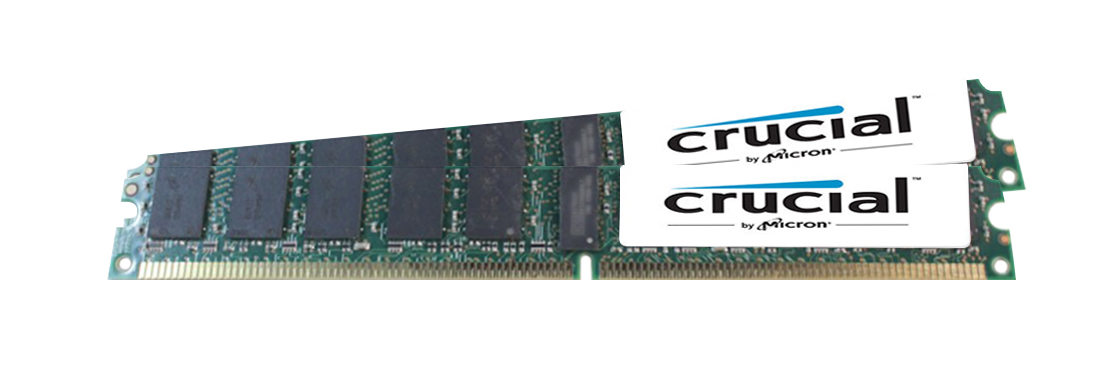 CT852712 Crucial 4GB Kit (2 X 2GB) PC2-3200 DDR2-400MHz ECC Registered CL3 240-Pin DIMM Very Low Profile (VLP) Memory for Dell PowerEdge 2850 Server