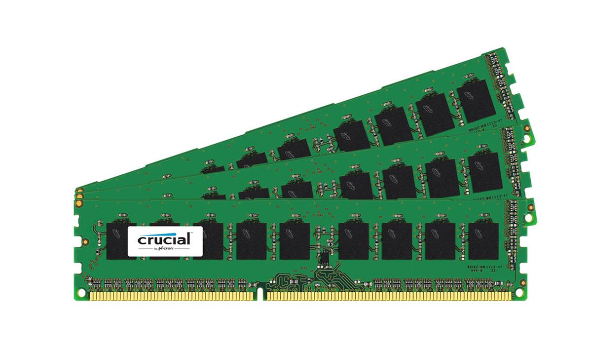 CT4280291 Crucial 12GB Kit (3 X 4GB) PC3-14900 DDR3-1866MHz ECC Unbuffered CL13 240-Pin DIMM Memory for HP-Compaq ProLiant ML350e Gen8 Server
