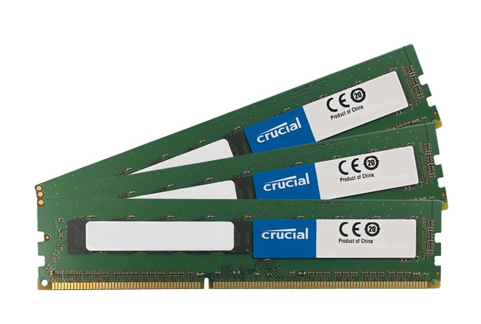 CT3KIT102472BD160B Crucial 24GB Kit (3 X 8GB) PC3-12800 DDR3-1600MHz ECC Unbuffered CL11 240-Pin DIMM 1.35V Low Voltage Memory