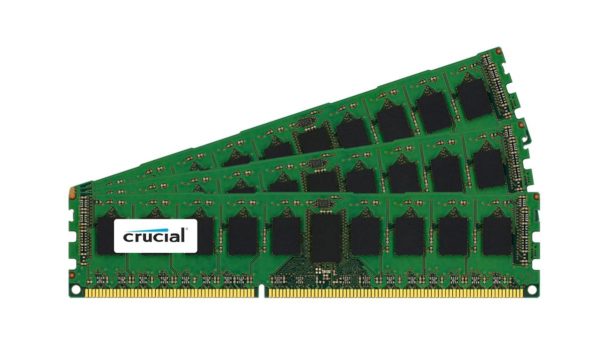 CT3Kit51272BB1339 Crucial 12GB Kit (3 X 4GB) PC3-10600 DDR3-1333MHz Registered ECC CL9 240-Pin DIMM Single Rank Memory