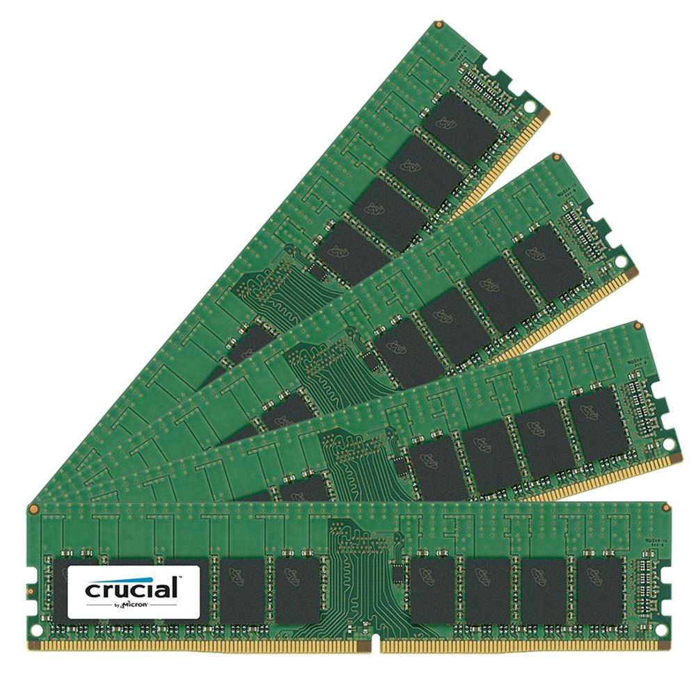 CT8102790 Crucial 64GB Kit (4 X 16GB) 16GB PC4-19200 DDR4-2400MHz ECC Unbuffered CL17 288-Pin DIMM 1.2V Dual Rank Memory for Dell PowerEdge T130 System