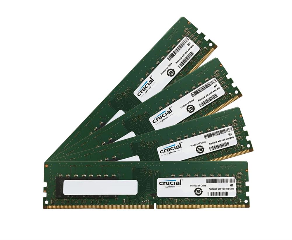 CT8102840 Crucial 64GB Kit (4 X 16GB) PC4-19200 DDR4-2400MHz non-ECC Unbuffered CL17 288-Pin DIMM 1.2V Dual Rank Memory for Dell PowerEdge T130 System