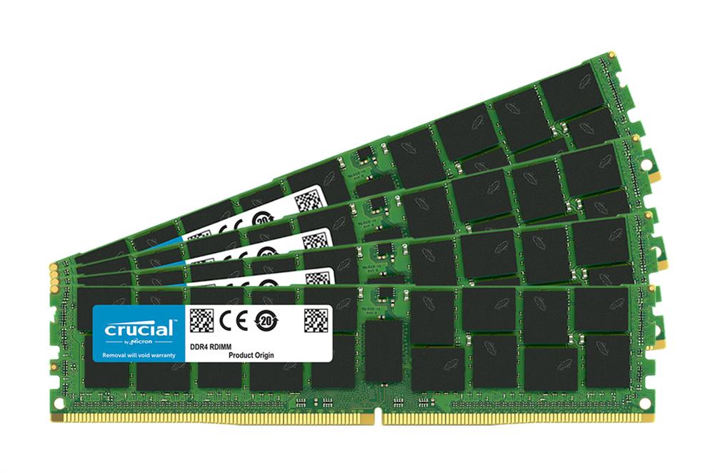 CT4K16G4RFD4213 Crucial 64GB Kit (4 X 16GB) PC4-17000 DDR4-2133MHz Registered ECC CL15 288-Pin DIMM 1.2V Dual Rank Memory CT4C16G4RFD4213