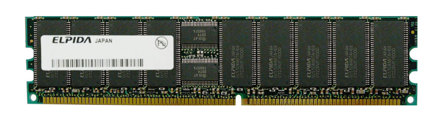 EBD11ED8ADFB-6B Elpida 1GB PC2700 DDR-333MHz ECC Unbuffered CL2.5 184-Pin DIMM Dual Rank Memory Module
