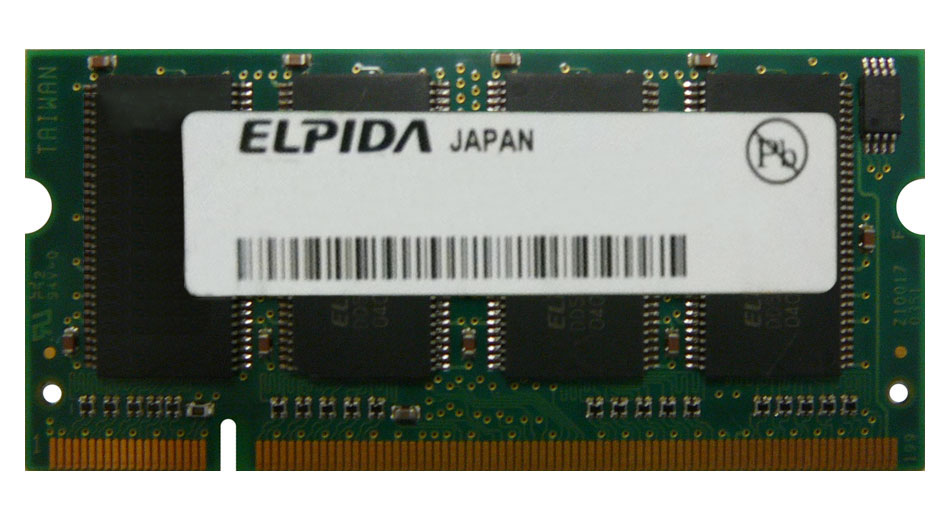 EBD11UD8ABDA-7B Elpida 1GB PC2100 DDR-266MHz non-ECC Unbuffered CL2.5 200-Pin SoDimm Memory Module