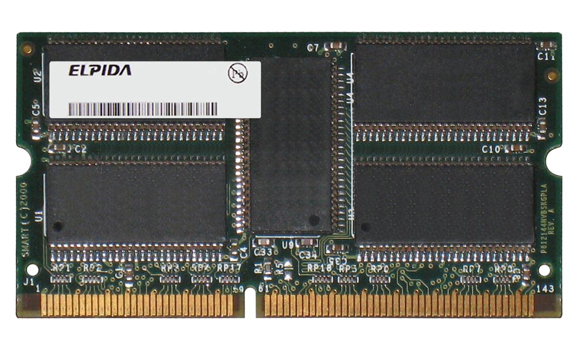 EBS25EC8APSA-80 Elpida 256MB PC100 100MHz ECC Unbuffered CL2 144-Pin SoDimm Memory Module