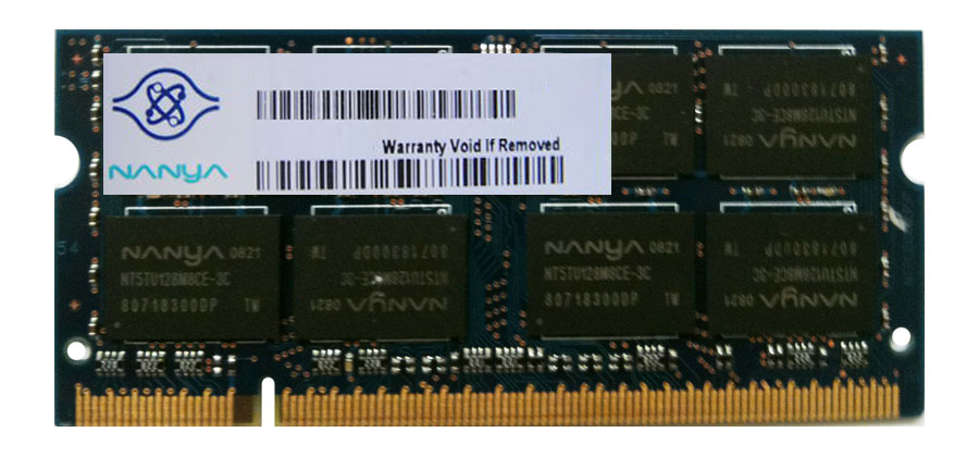 NT256T64UH4B0FN-25D Nanya 256MB PC2-6400 DDR2-800MHz non-ECC Unbuffered CL6 200-Pin SoDimm Memory Module