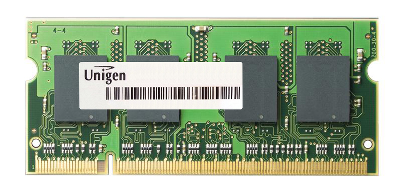 UG25T6400M8SU-4AP Unigen 2GB PC2-3200 DDR2-400MHz non-ECC Unbuffered CL3 200-Pin SoDimm Dual Rank Memory Module