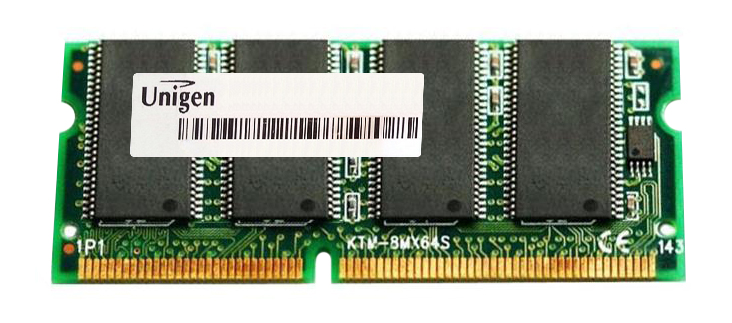 UG432S6488KSN Unigen 256MB PC100 100MHz non-ECC Unbuffered 144-Pin SDRAM SoDimm Memory Module (32M x 64)