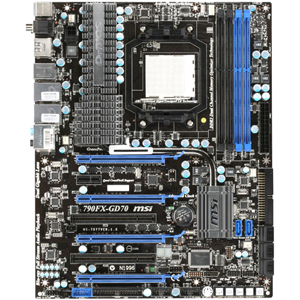 7577-010 MSI Socket AM3 AMD 790FX + SB750 Chipset AMD Phenom II X4/ Phenom II X3/ Phenom II X2 Processors Support DDR3 4x DIMM 8x SATA2 3.0Gb/s ATX Motherboard (Refurbished)