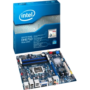 BOXDH67GD Intel Desktop Motherboard DH67GD iH67 Express Chipset Socket H2 LGA1155 micro ATX 1 x Processor Support (Refurbished)