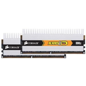 TWIN2X4096-6400C4DHX Corsair 4GB Kit (2 X 2GB) PC2-6400 DDR2-800MHz non-ECC Unbuffered CL4 (4-4-4-12) 240-Pin DIMM Memory