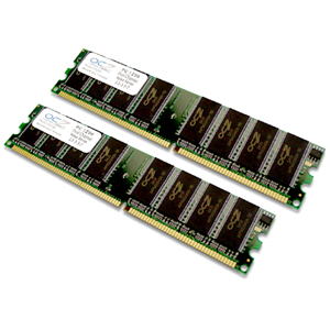 OCZ4002048V3DC-K OCZ 2GB Kit (2 X 1GB) Kit PC3200 DDR-400MHz non-ECC Unbuffered CL 3-4-4-8 184-Pin Dual Channel DIMM Memory