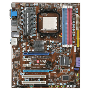 7576-010 MSI Socket AM3 AMD 790GX + SB750 Chipset AMD Phenom II X4/ Phenom II X3 Processors Support DDR3 4x DIMM 5x SATA2 3.0Gb/s ATX Motherboard (Refurbished)
