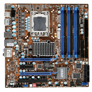 7593-005 MSI X58M Socket LGA 1366 Intel X58 + ICH10R Chipset Core i7 Processors Support DDR3 6x DIMM 7x SATA 3.0Gb/s Micro-ATX Motherboard (Refurbished)