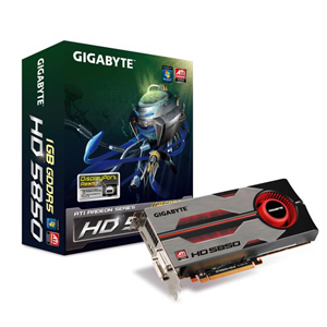 GV-R585D5-1GD-B GIGA-BYTE Radeon HD 5850 Graphics Card ATi Radeon HD 5850 1GB GDDR5 SDRAM 256bit PCI Express 2.0 x16 DVI-I, HDMI