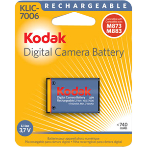 KLIC-7006 Kodak Digital Camera Battery 740 mAh Lithium Ion (Li-Ion) 3.7 V DC (Refurbished)