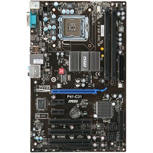P41-C31 MSI P41T-C31 Socket LGA 775 Intel G41 + ICH7 Chipset Core 2 Quad Processors Support DDR2 2x DIMM 4x SATA2 ATX Motherboard (Refurbished)