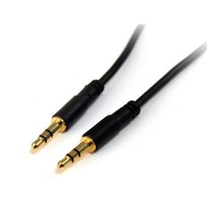MU6MMS StarTech 6 ft 3.5mm Mini-phone Slim Stereo Audio Cable (Black)