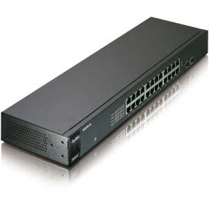 GS1100-24 Zyxel 24-Ports RJ-45 1Gbps 10/100/1000Base-T Ethernet Unmanaged Switch with 2x SFP Slots (Refurbished)