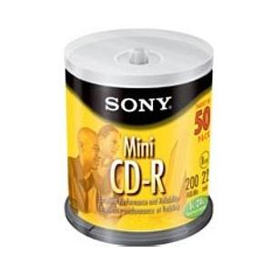 50CDQ22LS Sony 200MB CD-R Mini Optical Media (50-Pack)