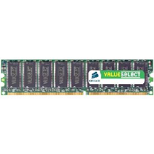 VS2GBKIT400C3 Corsair Value Select Series 2GB Kit (2 X 1GB) PC3200 DDR-400MHz non-ECC Unbuffered 184-Pin DIMM Memory