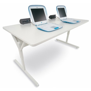 3569-GMQ Bretford Connections Adult Work Center Rectangle Top 24" Table Top Length x 36" Table Top Width x 1" Table Top Thickness 32" Height Assembly Required Mist Gray, Quartz