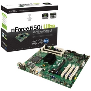 122-CK-NF66-T1 EVGA Socket LGA 775 Nvidia nForce 650i Ultra Chipset Core 2 Quad/ Core 2 Extreme/ Core 2 Duo Processors Support DDR2 4x DIMM 4x SATA 3.0Gb/s ATX Motherboard (Refurbished)