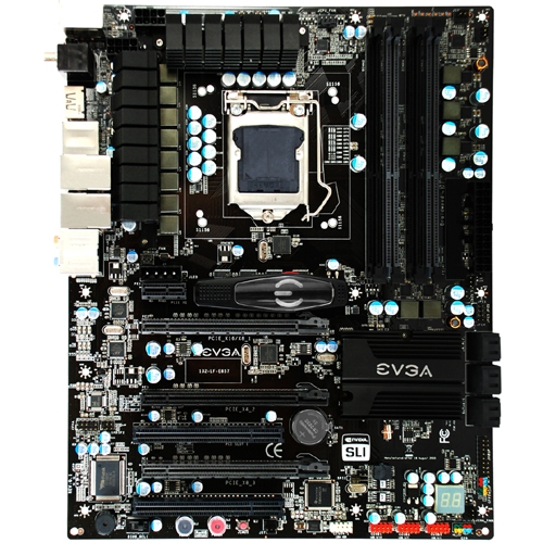 132-LF-E657-KR EVGA Socket LGA 1156 Intel P55 Express Chipset Core i7 / i5 processors Support DDR3 4x DIMM 6x SATA 3.0Gb/s ATX Motherboard (Refurbished)
