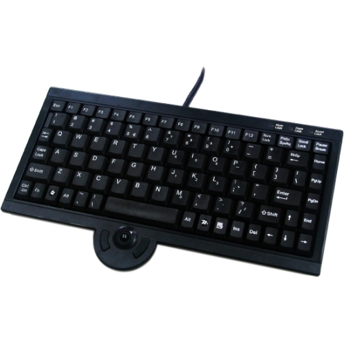 KB-3920BU Solidtek Mini Keyboard with Optical Trackball USB 88 Key Trackball PC