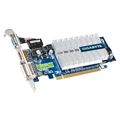 GV-R545SL-1GI Gigabyte Radeon HD 5450 Graphic Card 650 MHz Core 1GB DDR3 SDRAM PCI Express 2.1 Low-profile 1333 MHz Memory Clock 2560 x 1600 CrossFireX Passive Cooler DirectX 11.0, OpenGL 4.1 HDMI DVI VGA