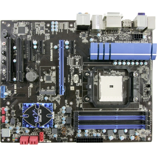 52041-00-40G Sapphire Pure Platinum A75 PT-A8A75 Socket FM1 AMD A75 Chipset AMD A-Series/ AMD E2-Series Processors Support DDR3 4x DIMM 5x SATA 6.0Gb/s ATX Motherboard (Refurbished) 