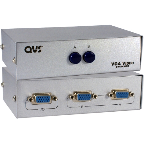 CA298-2P QVS VGA Switch 2 x HD-15 VGA In 1 x HD-15 VGA Out 1280 x 1024 SXVGA (Refurbished)