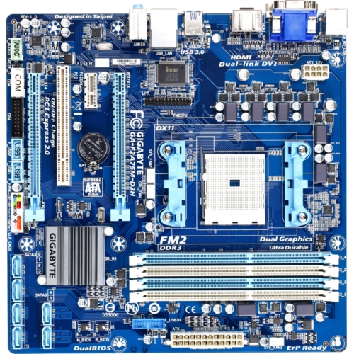 GA-F2A75M-D3H Gigabyte Socket FM2 AMD A75 Chipset A / Athlon Series Processors Support micro-ATX Motherboard (Refurbished)