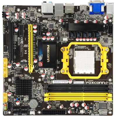 A88GMX Foxconn Socket AM3 AMD 880G + SB710 Chipset AMD Phenom II Processors Support DDR3 4x DIMM 5x SATA2 Micro-ATX Motherboard (Refurbished)