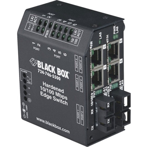 LBH240A-H-MT Black Box Hardened 2-FMM 4-UTP Edge Switch (Refurbished)