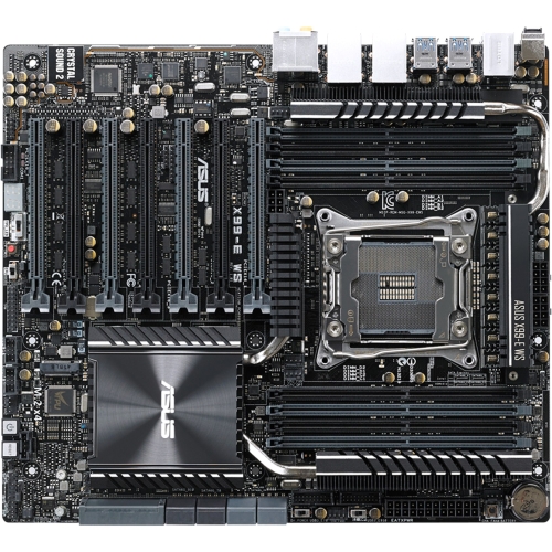 90SB04Q0-M0AAY0 ASUS X99-E WS Socket LGA 2011-v3 Intel X99 Chipset Core i7/ Core i7 X-Series/ Intel Xeon Processors Support DDR4 8x DIMM 8x SATA 6.0Gb/s CEB Motherboard (Refurbished)