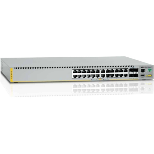 AT-X510-28GSX-80 Allied Telesis 24-Ports 100/1000 Stackable Layer 3 Switch and 4x 10 Gigabit SFP+ Ports with Basic Liscense (Refurbished)