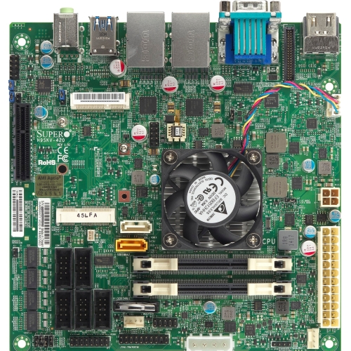 MBD-H9SKV-420-O SuperMicro H9SKV-420 Socket BGA 769 AMD G-series SOC Chipset AMD GX-420CA Processors Support DDR3 2x DIMM 2x SATA3 6.0Gb/s Mini-ITX Server Motherboard (Refurbished)