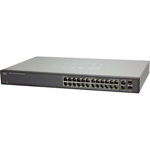 SLM224P-RF Cisco SLM224P Ethernet Switch Refurbished 24 x Fast Ethernet Network, 2 x Gigabit Ethernet Uplink, 2 x Gigabit Ethernet Expansion Slot Manageable 2 Layer Supported Rack-mountable (Refurbished)