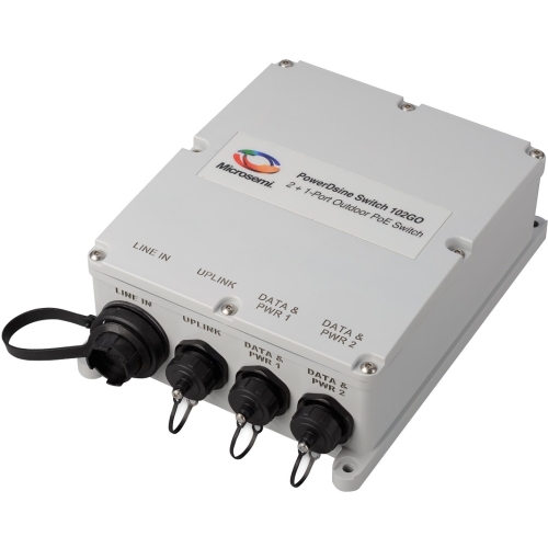 PDS-102GO/AC Microsemi PDS-102GO Outdoor PoE Switch 120 V AC, 230 V AC Input 54 V DC Output 1 Gigabit Ethernet Input Port(s) 2 PoE Output Port(s) 60 W