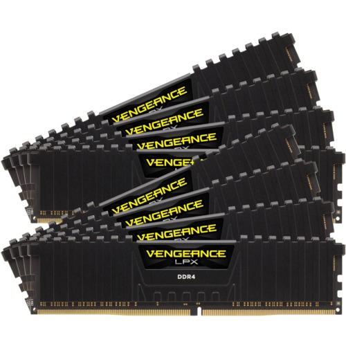 CMK64GX4M8B3200C16 Corsair Vengeance LPX 64GB Kit (8 x 8GB) PC4-25600 DDR4-3200MHz non-ECC Unbuffered CL16 (16-18-18-36) 288-Pin DIMM Memory