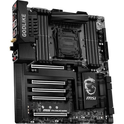 X99A GODLIKE GAMING CARBON MSI Socket 2011-3 Intel X99 Chipset Core i7 Extreme Edition Processors Support DDR4 8x DIMM 10x SATA 6.0Gb/s Extended-ATX Motherboard (Refurbished)