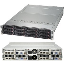 SYS-6029TP-HTR Supermicro SuperServer 6029TP-HTR Barebone System 2U Rack-mountable Intel C621 Chipset 4 Number of Node(s) Socket P LGA-3647 2 x Processor Support Black 2TB DDR4 SDRAM DDR4-2666/PC4-21300 Maximum RAM Support Serial ATA/600 RAID Supported Controller ASPEED AST2500 Integrated 3 x Total Bays 3 3.5" Bay(s) 2 x Total Expansion Slots Processor Support (Xeon Platinum, Xeon Gold, Xeon Silver, Xeon Bronze) Ethernet 2 USB 3.0 Port(s) 2 x 2200 W