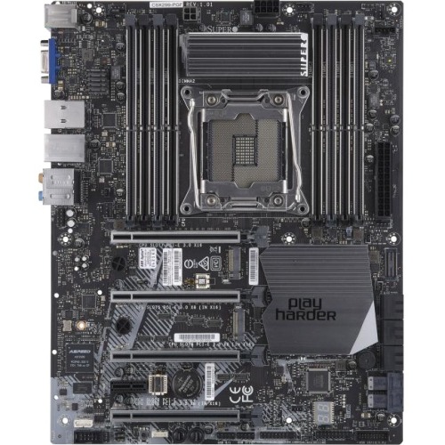 MBD-C9X299-PGF-B SuperMicro C9X299-PGF Socket LGA 2066 Intel X299 Chipset Core i5 X-Series/ i7 X-Series/ i9 X-Series/ i9 Extreme X-Series Processors Support DDR4 8x DIMM 6x SATA3 6.0Gb/s ATX Motherboard (Refurbished)