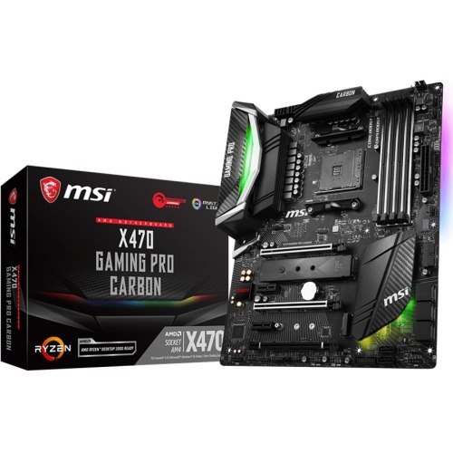 X470GPCARBON MSI X470 GAMING PRO CARBON Socket AM4 AMD X470 Chipset AMD Ryzen A-Series/ AMD Athlon Processors Support DDR4 4x DIMM 8x SATA3 6.0Gb/s ATX Motherboard (Refurbished)