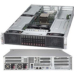 SYS-2029GP-TR Supermicro SuperServer 2029GP-TR Barebone System 2U Rack-mountable Intel C621 Chipset Socket P LGA-3647 2 x Processor Support Black 2TB DDR4 SDRAM DDR4-2666/PC4-21300 Maximum RAM Support Serial ATA/600 RAID Supported Controller ASPEED AST2500 Integrated 10 x Total Bays 10 2.5" Bay(s) 7 x Total Expansion Slots Processor Support (Xeon Gold, Xeon Silver, Xeon Bronze, Xeon Platinum) Ethernet 2 USB 3.0 Port(s) 2 x 2000 W