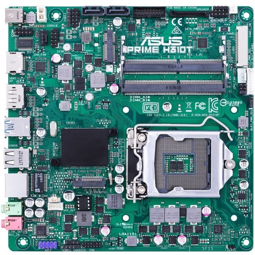 90MB0XB0-M0AAYC ASUS PRIME H310T/CSM Socket LGA 1151 Intel H310 Chipset 8th Generation Core i7 / i5 / i3 / Pentium / Celeron Processors Support DDR4 2x DIMM 2x SATA 6.0Gb/s Thin Mini-ITX Motherboard Mfr PN (Refurbished)