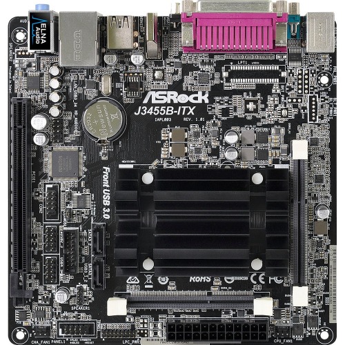 J3455B-ITX ASRock Intel Celeron J3455 Quad-Core Processors Support DDR3/DDR3L 2x DIMM 2x SATA2 3.0Gb/s Mini-ITX Motherboard (Refurbished)